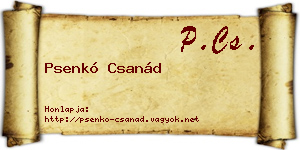 Psenkó Csanád névjegykártya