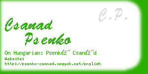 csanad psenko business card
